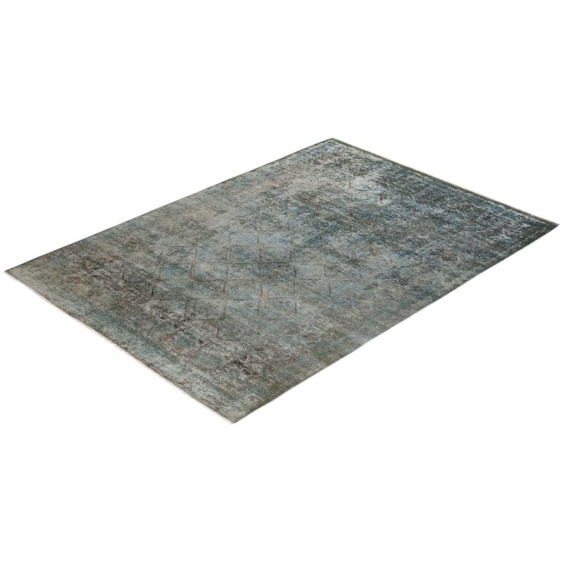 Vibrance, One-of-a-Kind Hand-Knotted Area Rug - Gray, 6' 0" x 8' 10" - 6' 0" x 8' 10"