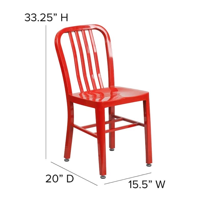 Metal Indoor-Outdoor Chair - 15.5"W x 20"D x 33.25"H