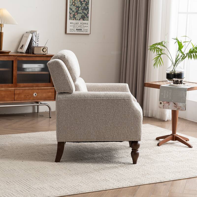Upholstered Armchair With Wood Legs, Accent Chair