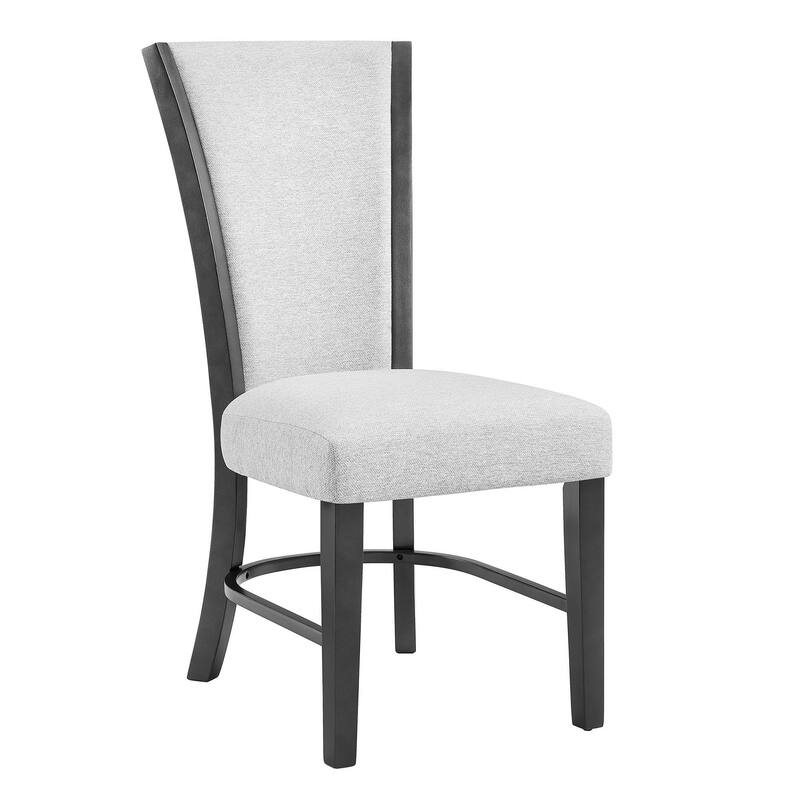 Brandon 23 Inch Side Chair, Set of 2, Wood Frame, Fabric Upholstery, White