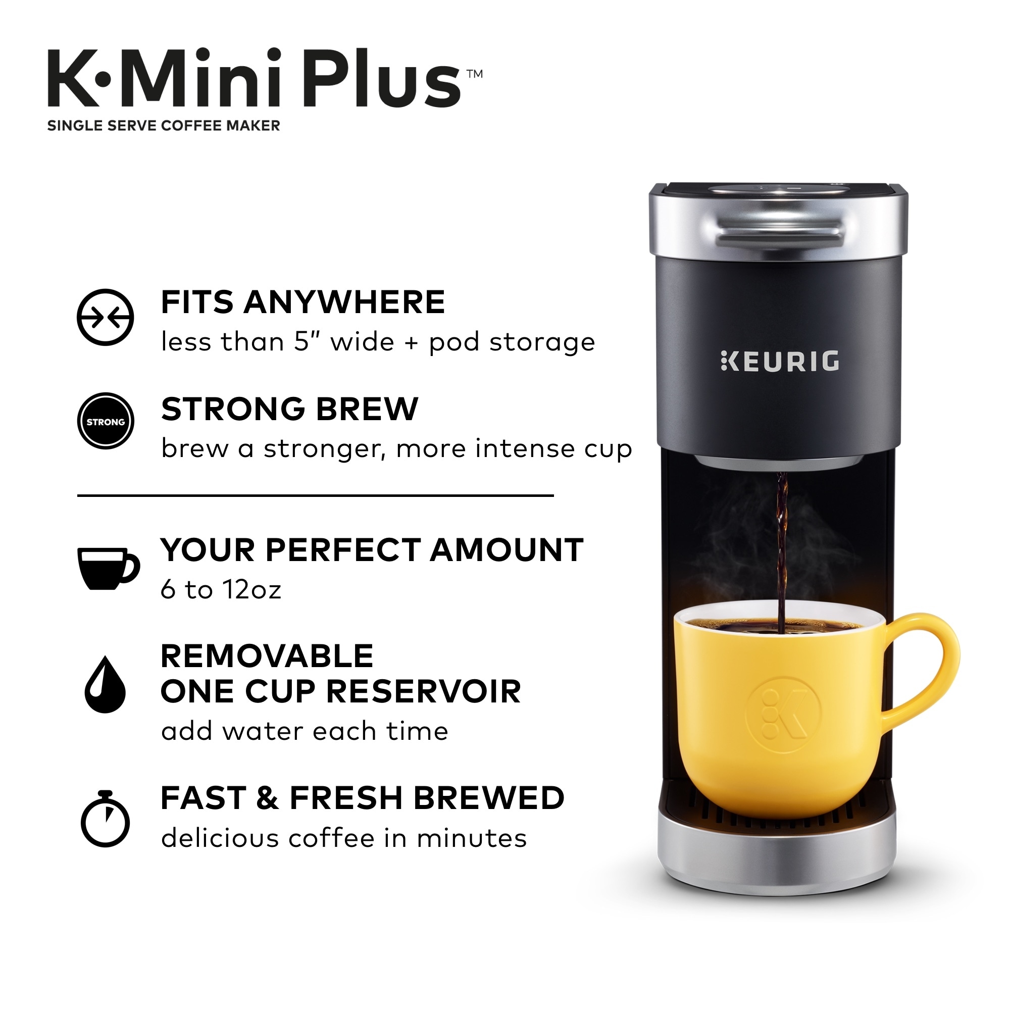 Keurig 611247396261 K Mini Plus Single Serve K Cup Pod Coffee Maker