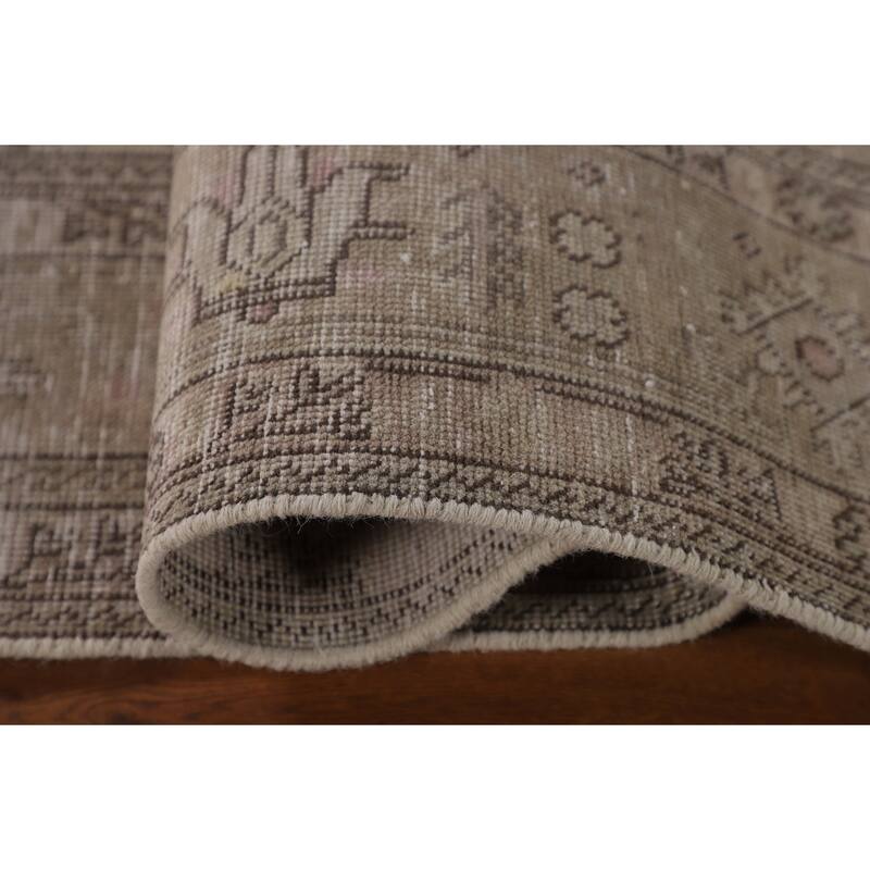 Distressed Tabriz Living Room Rug Handmade Wool Carpet - 6'5"x 9'4"