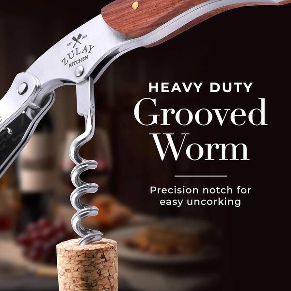 Zulay Kitchen Professional Corkscrew Wine Opener with Foil Cutter and