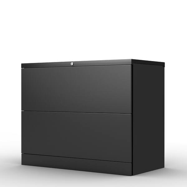 Shop Home Office 2 Drawer Lateral File Cabinet Metal Steel Filing Cabinet With Lock Overstock 31914690