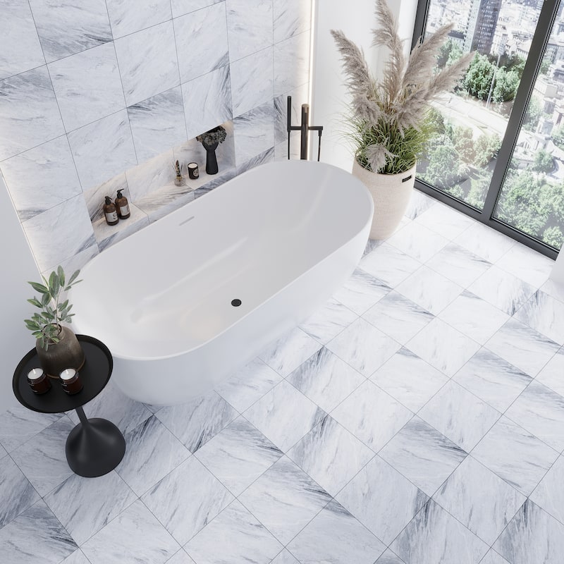Regalia 12x12 Blue Gray Porcelain Veining Wall and Floor Tile (13.56 sq ft/case) - 14 Pack