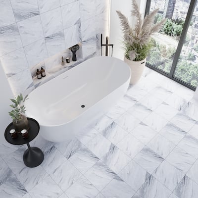 Regalia 12x12 Blue Gray Porcelain Veining Wall and Floor Tile (13.56 sq ft/case) - 14 Pack