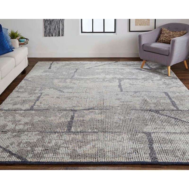 Grand Bazaar Rheed Hand Knotted Abstract Modern Area Rug