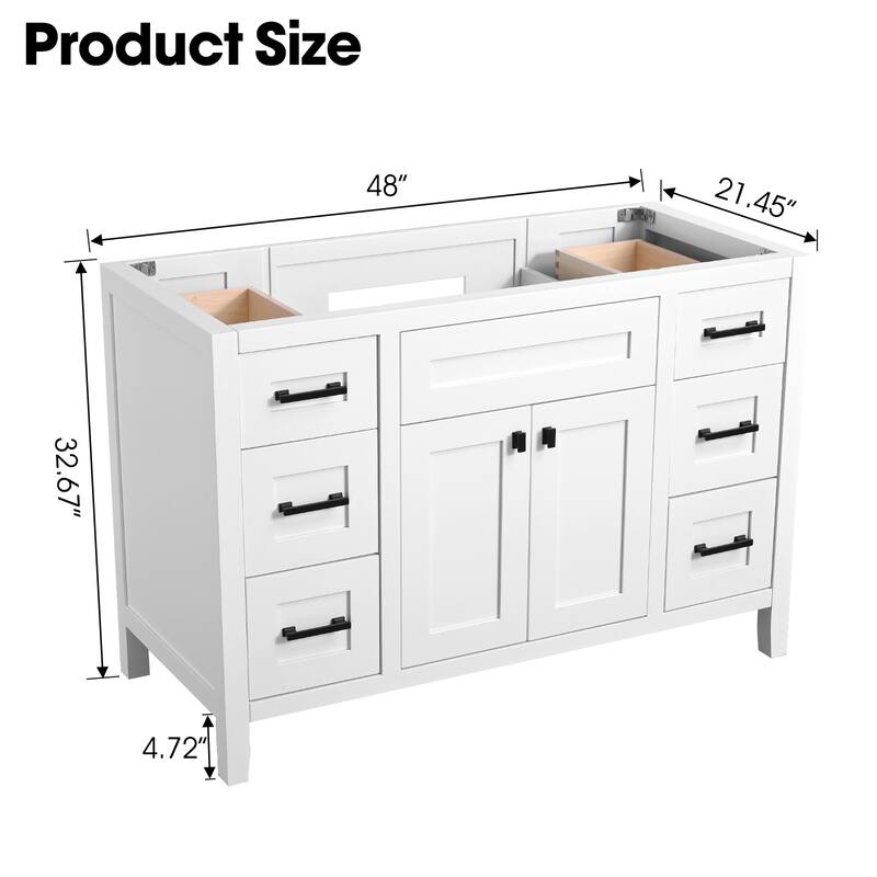 Nephelily 48" 60" 72" Bathoom Vanity Base Only, Easy-to-Install