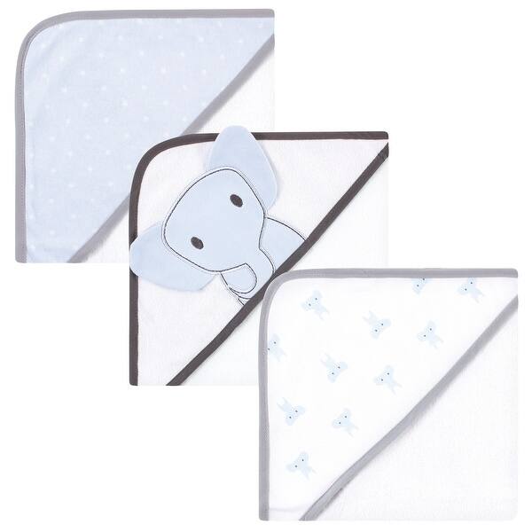 slide 1 of 1, Hudson Baby Infant Boy Cotton Rich Hooded Towels, Blue Elephant, One Size - Blue Elephant - One Size One Size - Blue Elephant