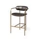 preview thumbnail 29 of 33, Parker Brown Faux-Leather Seat with Gold Metal Frame Bar Stool Single - Brown Faux Leather - Counter Height/Counter height/Bar Height