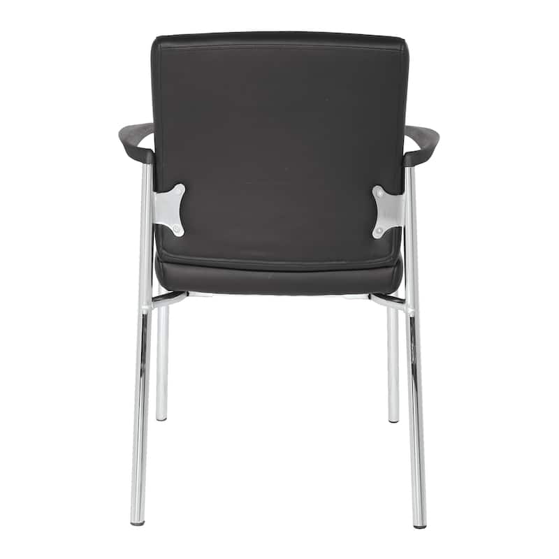 Guest Chair with Faux Leather and Chrome Frame