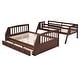 preview thumbnail 8 of 31, Twin-Over-Full Bunk Bed with Drawers, Ladder and Storage Staircase, Divided into 2 Individual Beds, Solid Wood Construction