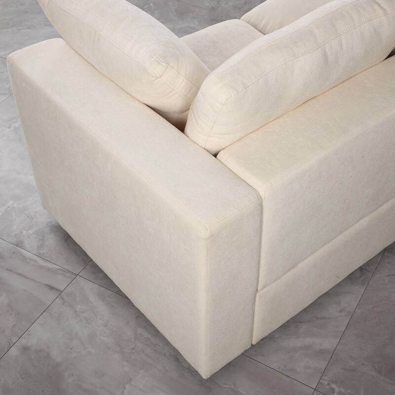 3-Piece Chenille Modular Sectional Sofa Set with Armless and Corner Chairs