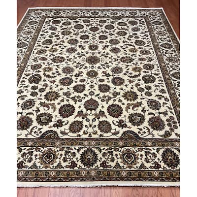 HERAT ORIENTAL Hand-knotted Indo 8'9 x 10'11 Isfahan Wool Rug - 8'8" x 10'11"