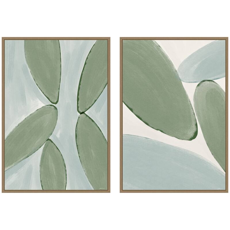Kate and Laurel Natural Forms 01 & 02 2 Piece Framed Canvas Wall Art Set by Gabrielly Guedes - 2 Piece Set 23x33 - Gold