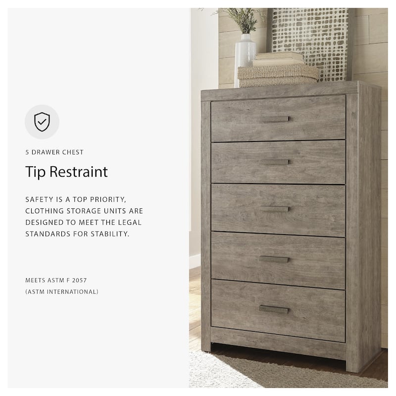 Signature Design by Ashley Balnain Grey 5-drawer Chest