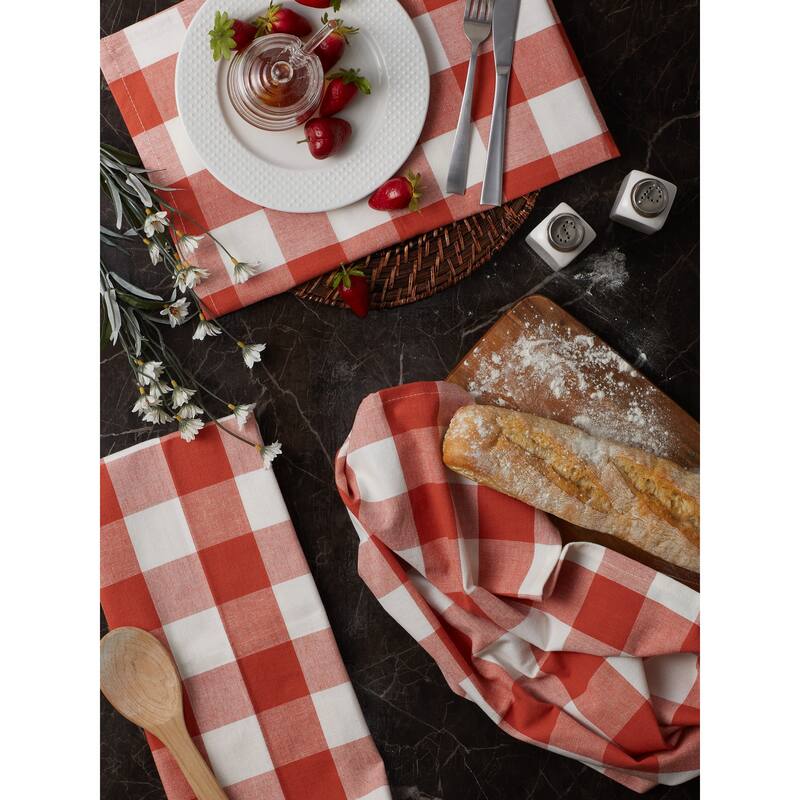 DII Vintage Red Buffalo Check Dishtowel (Set of 3)