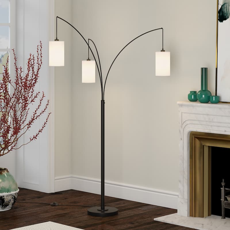 Aspen 3-Light Torchiere Floor Lamp with Fabric Shade
