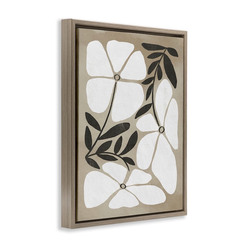 Stupell Boho Flowers Trio Framed Floater Canvas Wall Art Design By Victoria Barnes