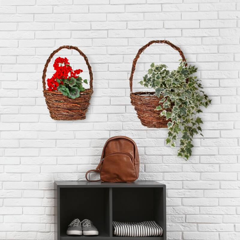 18-24" Grapevine Wall Basket Set of 2