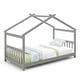 preview thumbnail 12 of 11, Twin House Bed Frame for Kids with Roof Design and Wood Slat Support