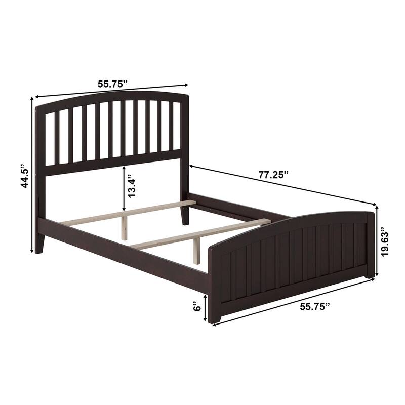 Richmond Full Foundation Bed Frame with Matching Footboard in Espresso