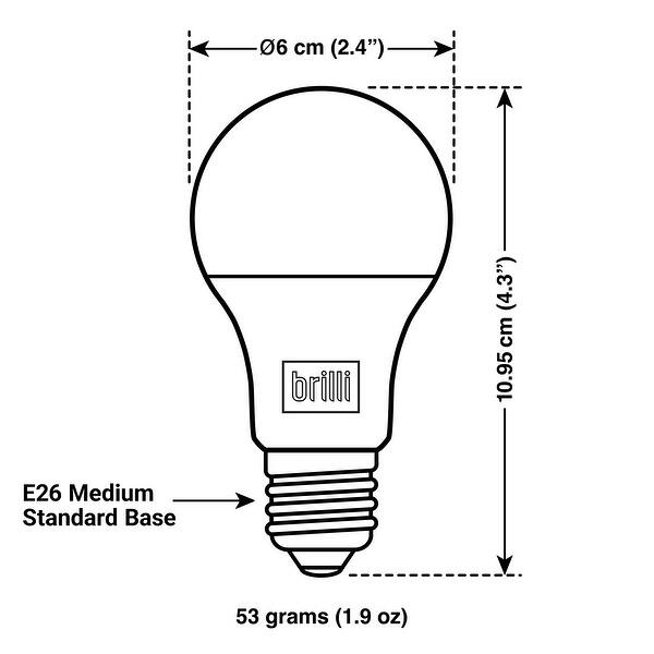 Brilli Wind Down Relaxing Dimmable LED A19 60W Light Bulb Silver