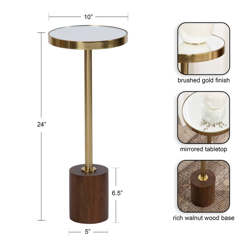 Kate and Laurel Hescott Mirrored Drink Table