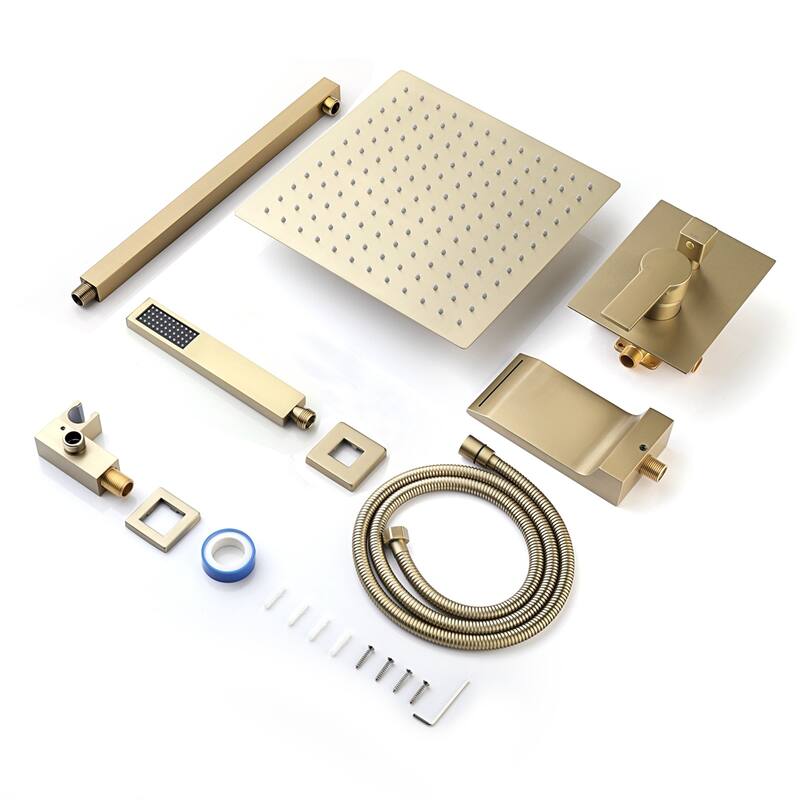 Topcraft Wall Mounted Rain Shower System with Handheld Showerhead