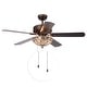 preview thumbnail 11 of 9, Gliska Rustic Bronze 5-blade Lighted Ceiling Fan with Crystal Shade Pull Chain/Hardwired