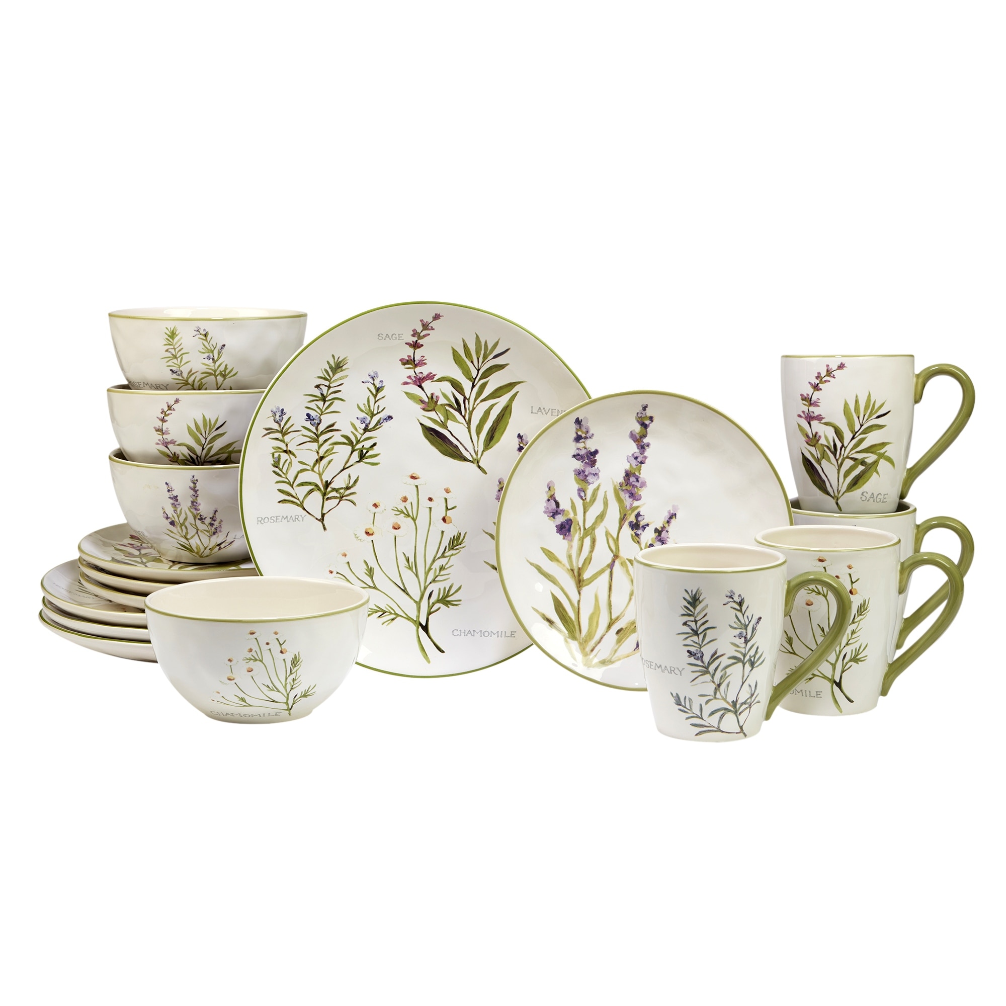 Certified International Fresh Herbs 16-Piece Dinnerware Set