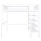 preview thumbnail 54 of 65, Artsy Full Size Metal Loft Bed with 4-Tier Shelves and Storage, Pink