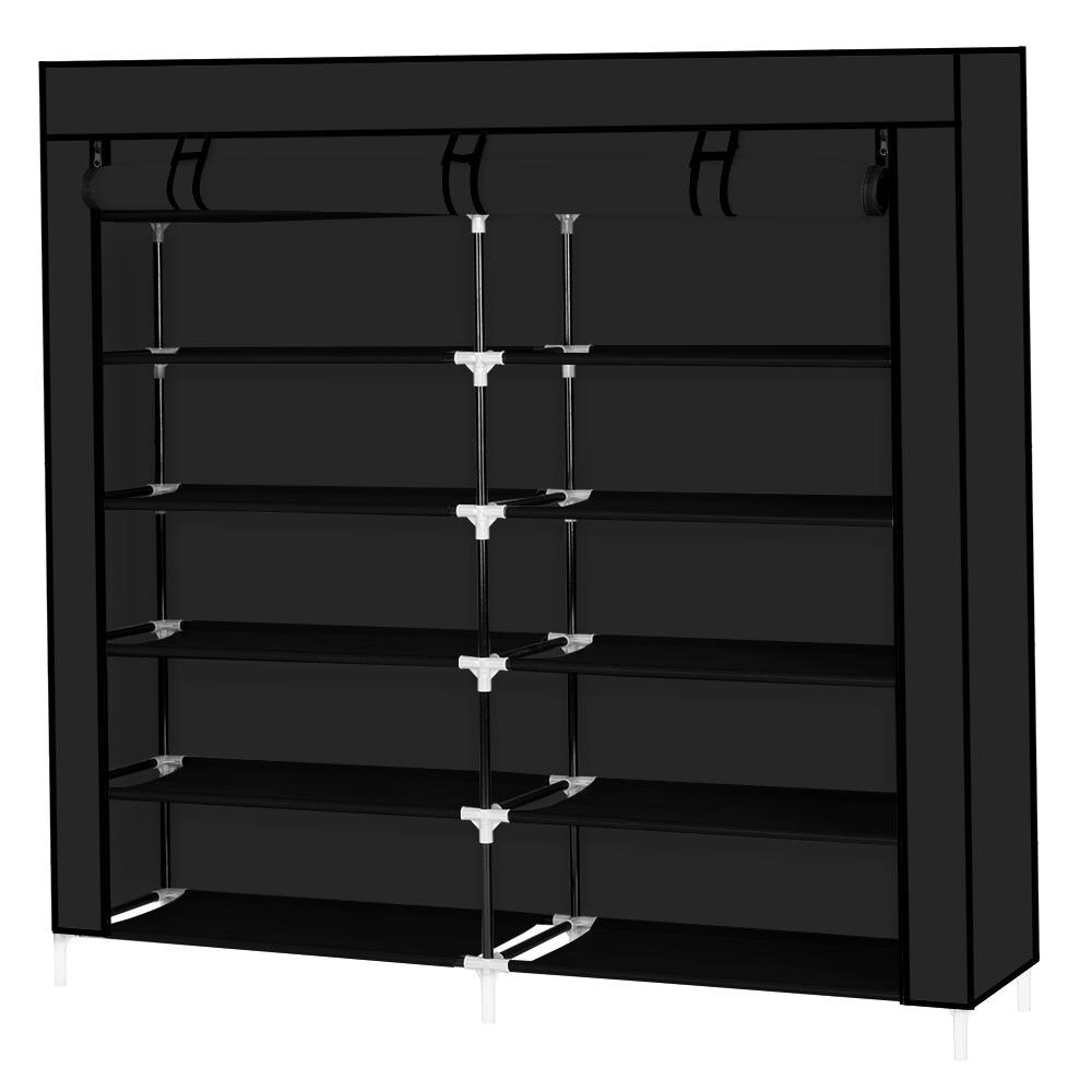 Portable 6 Tier Shoe Rack Shoe Shelf Storage Closet Organizer Cabinet with Cover