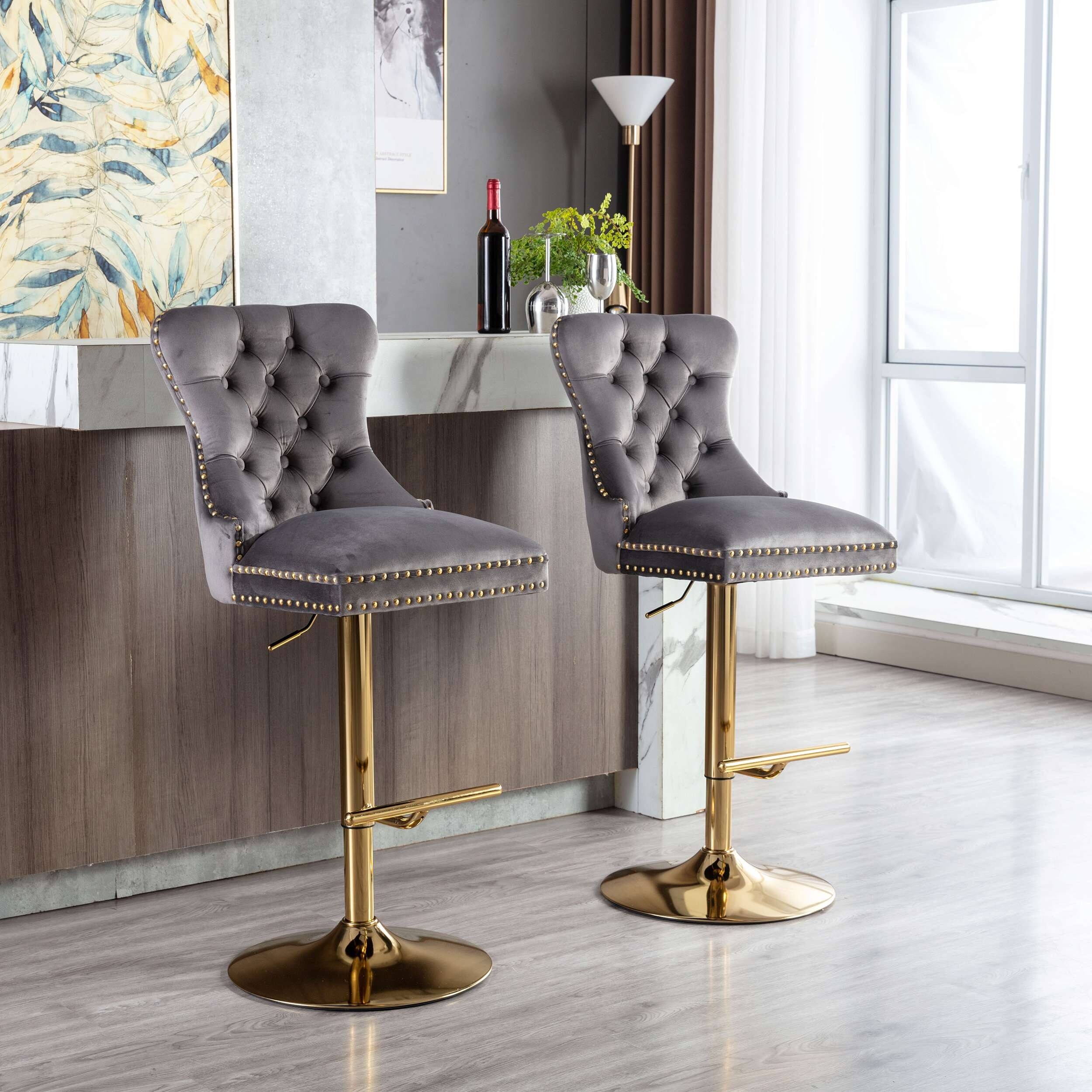 Bar stool with store ring on back