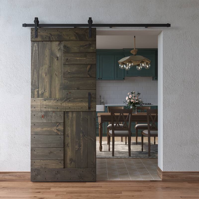 Coast Sequoia 36in x 84in S Series Pine Wood Sliding Barn Door With Hardware Kit