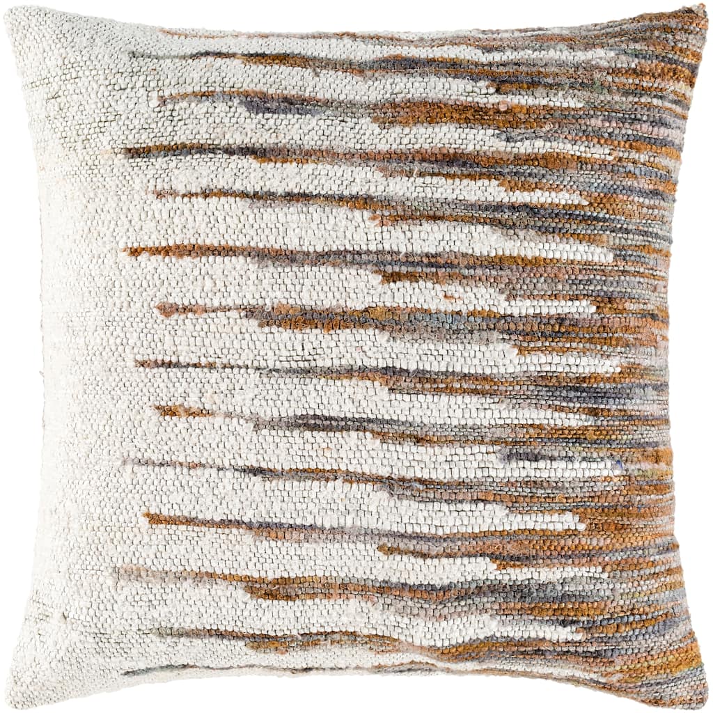 Mariyah Variated Ombre Stripe Handwoven Throw Pillow