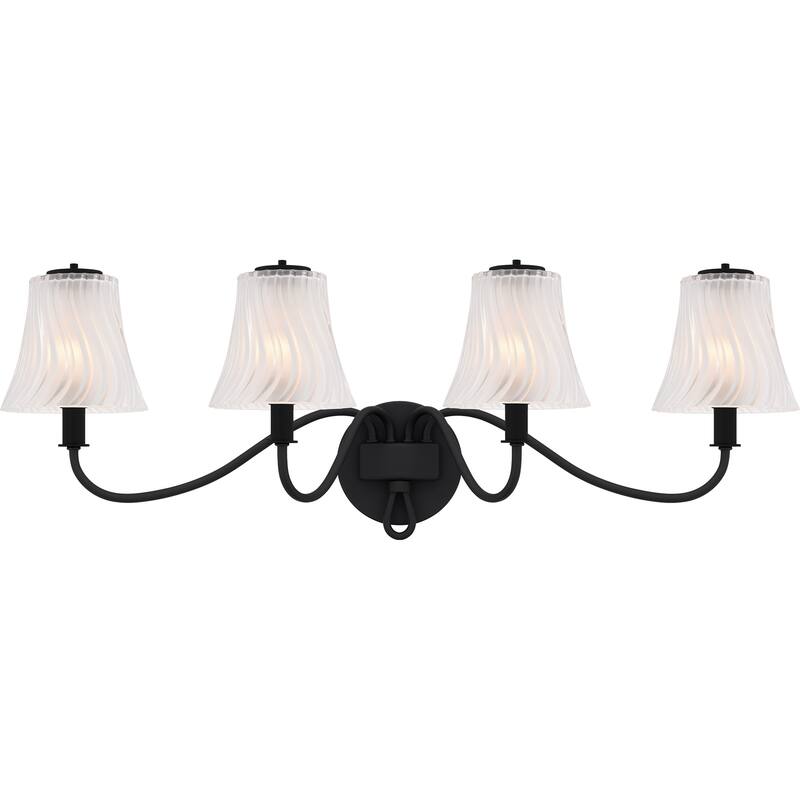 McKinney 4-Light Matte Black Bath Light