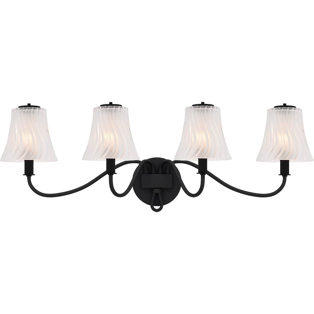 McKinney 4-Light Matte Black Bath Light