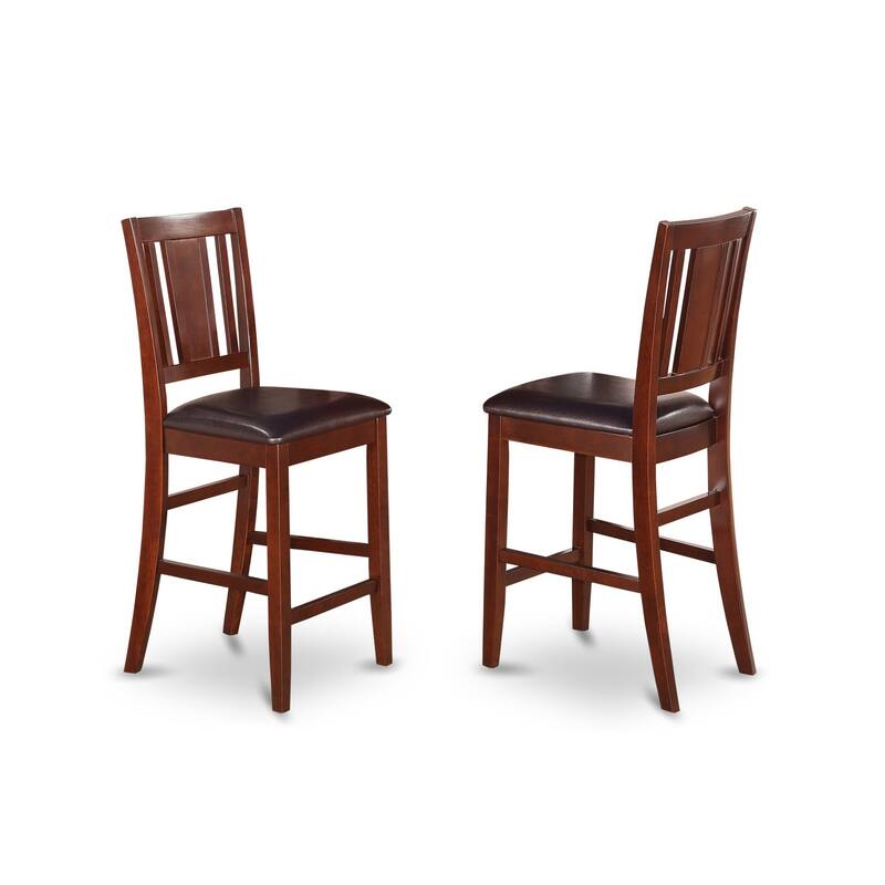 Counter Height Dining Set 5 Piece Table & Chairs Modern Kitchen Pub Set Mahogany Finish 30x48 Inch