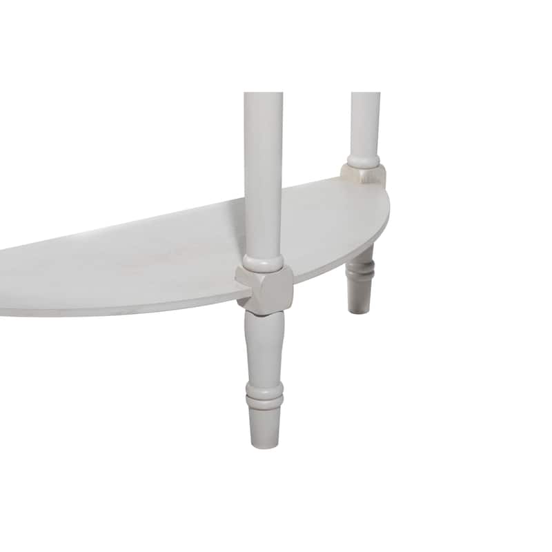 Wood Half Moon 1 Shelf Console Table - Light Gray or Light Brown - Roche River Decor