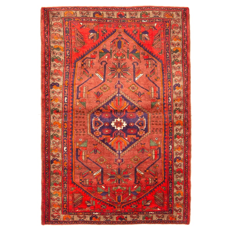 ECARPETGALLERY Hand-knotted Anadol Burgundy Wool Rug - 4'10 x 7'1