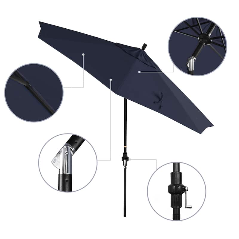 California Umbrella 9-Foot Black Aluminum Market Umbrella