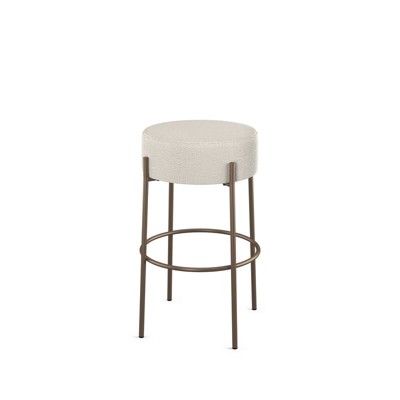 Amisco Clovis Counter and Bar Stool - Cream Boucle Polyester / Bronze Metal - Counter Height