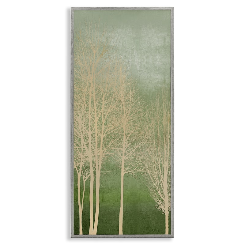 Stupell Subtle Ombre & Tree Framed Giclee Art Design By Kate Bennett - 13 x 30 - Grey