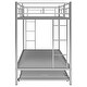 preview thumbnail 13 of 43, Twin over Twin Size Metal Bunk Bed with Trundle, Ladder and Fence for Bedroom