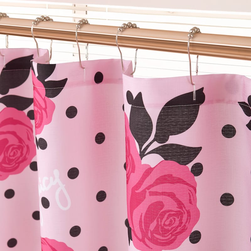 Juicy Couture 13-Piece Shower Curtain and Hooks Set