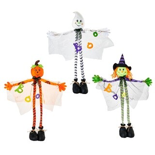 36" Standing Halloween Figures, Ghost, Jack O Lantern Witch, Set of 3