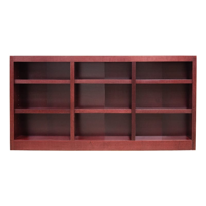 Concepts in Wood Triple Wide Wood Bookcase, 9 Shelf, 36 inch Tall