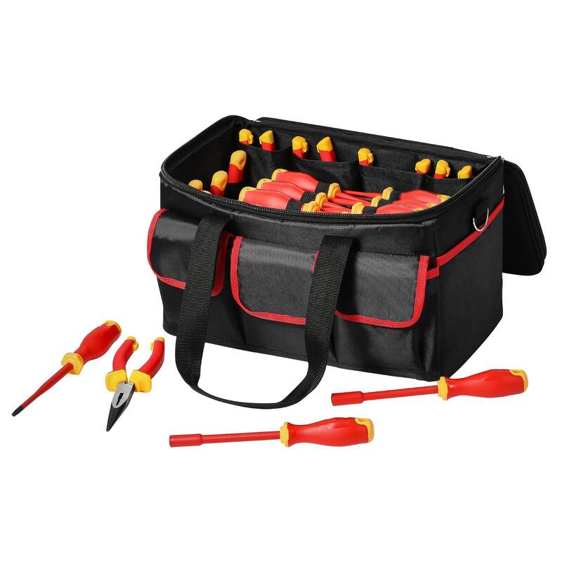 50 Piece Insulated Tool Set 50 for Electricians with Tools Handles and Tool Bag - 15.94 x 8.26 x 9 in