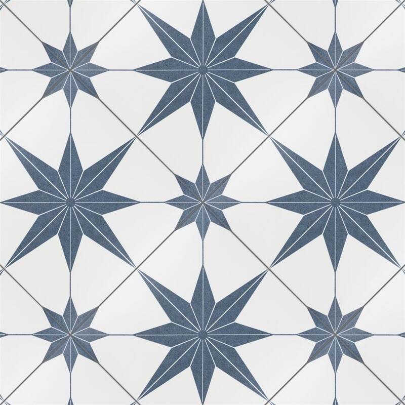 Merola Tile Stella Azul 9-3/4" x 9-3/4" Porcelain Floor and Wall Tile